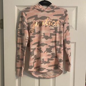 Justice Pink and Tan Camo Hoodie
